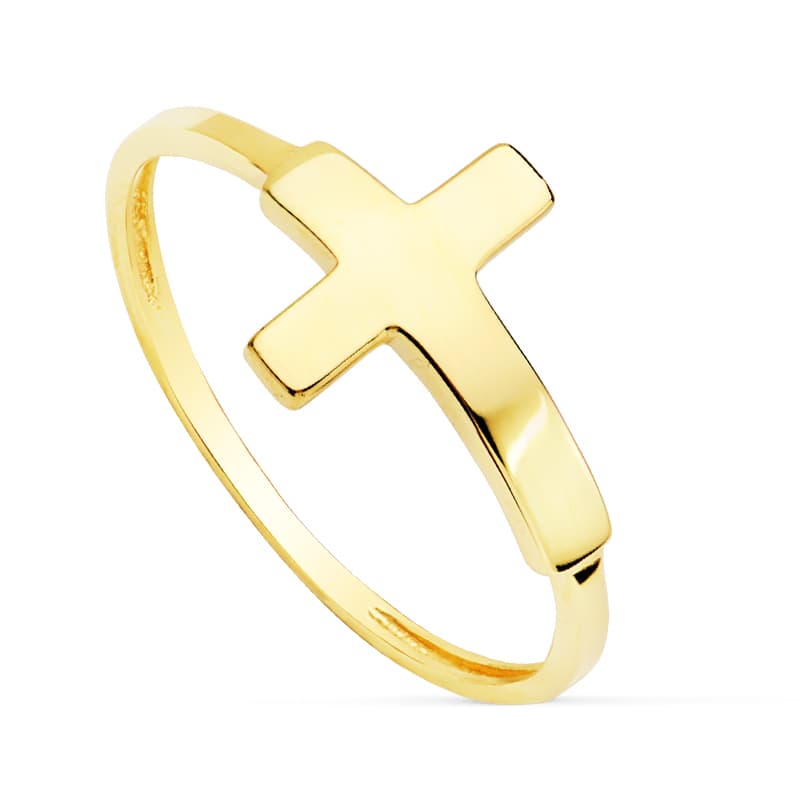 Anillo Oro 18 Ktes. Cruz Lisa