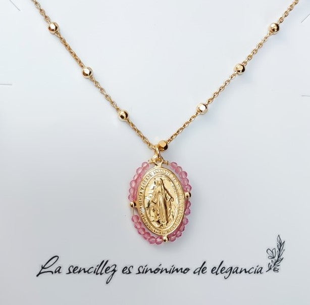 Gargantilla Chapada en Oro Virgen Milagrosa