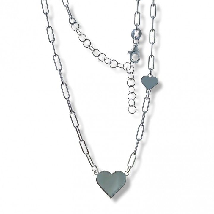 Gargantilla Corazones cadena forzada alargada