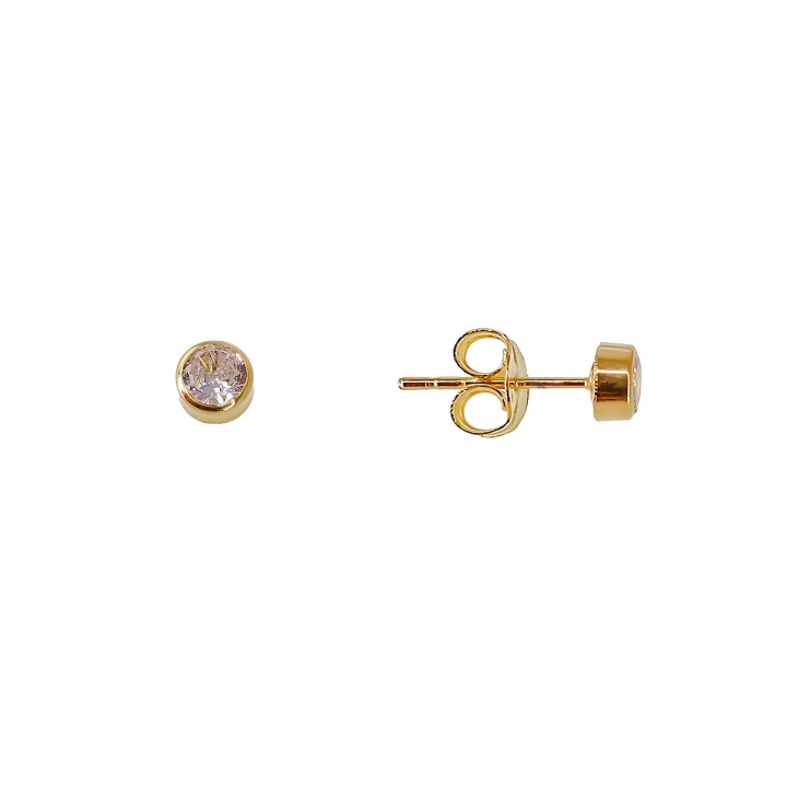 Pendiente chapado chatón 4mm
