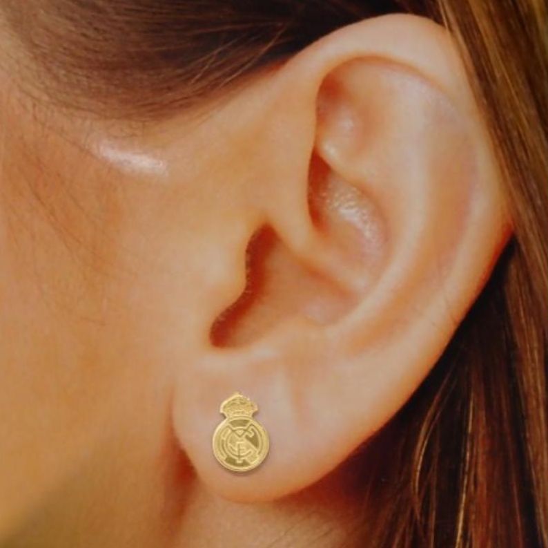 Pendientes Real Madrid en Oro 18 Ktes.