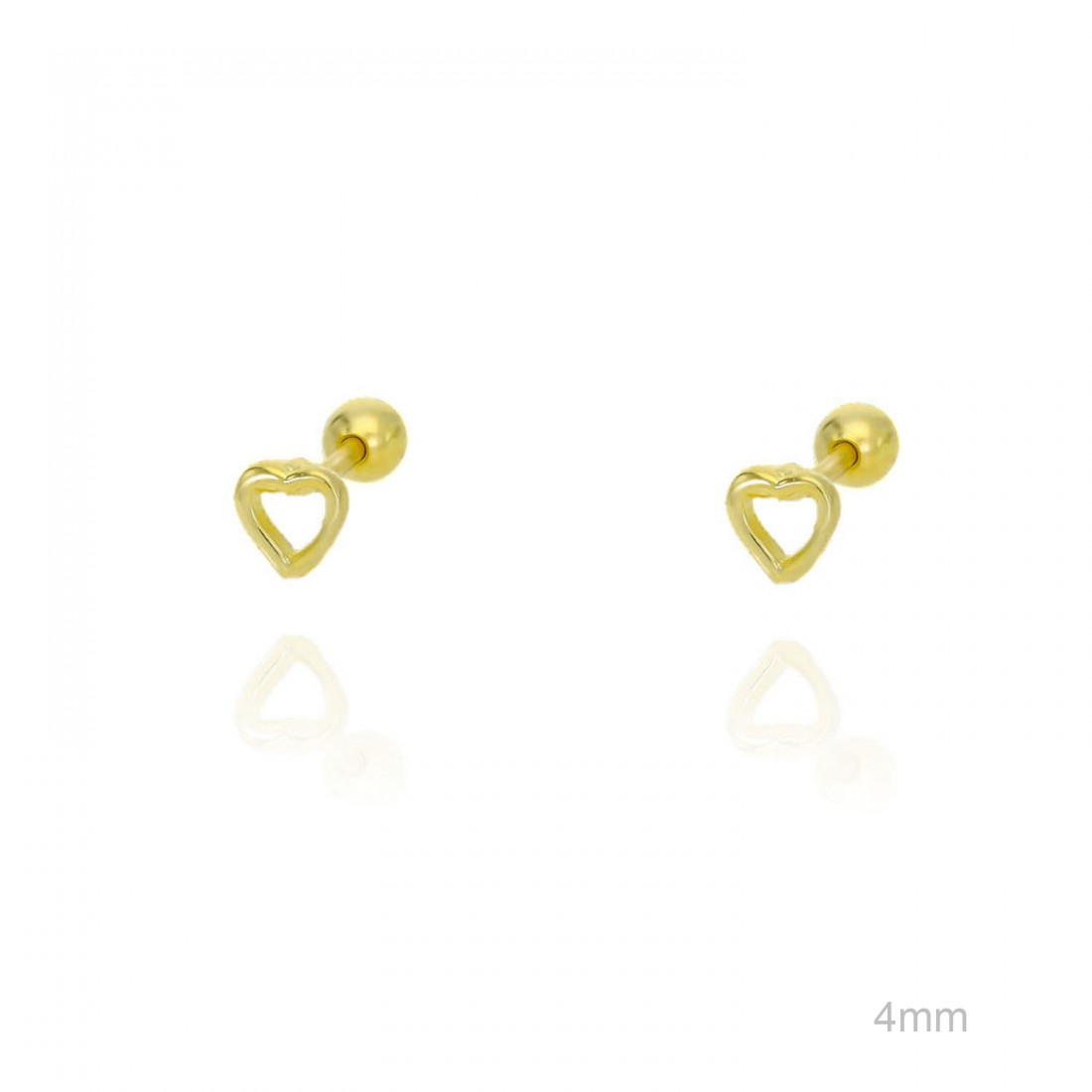 Pendientes Piercing Mini Dorado Corazón Liso