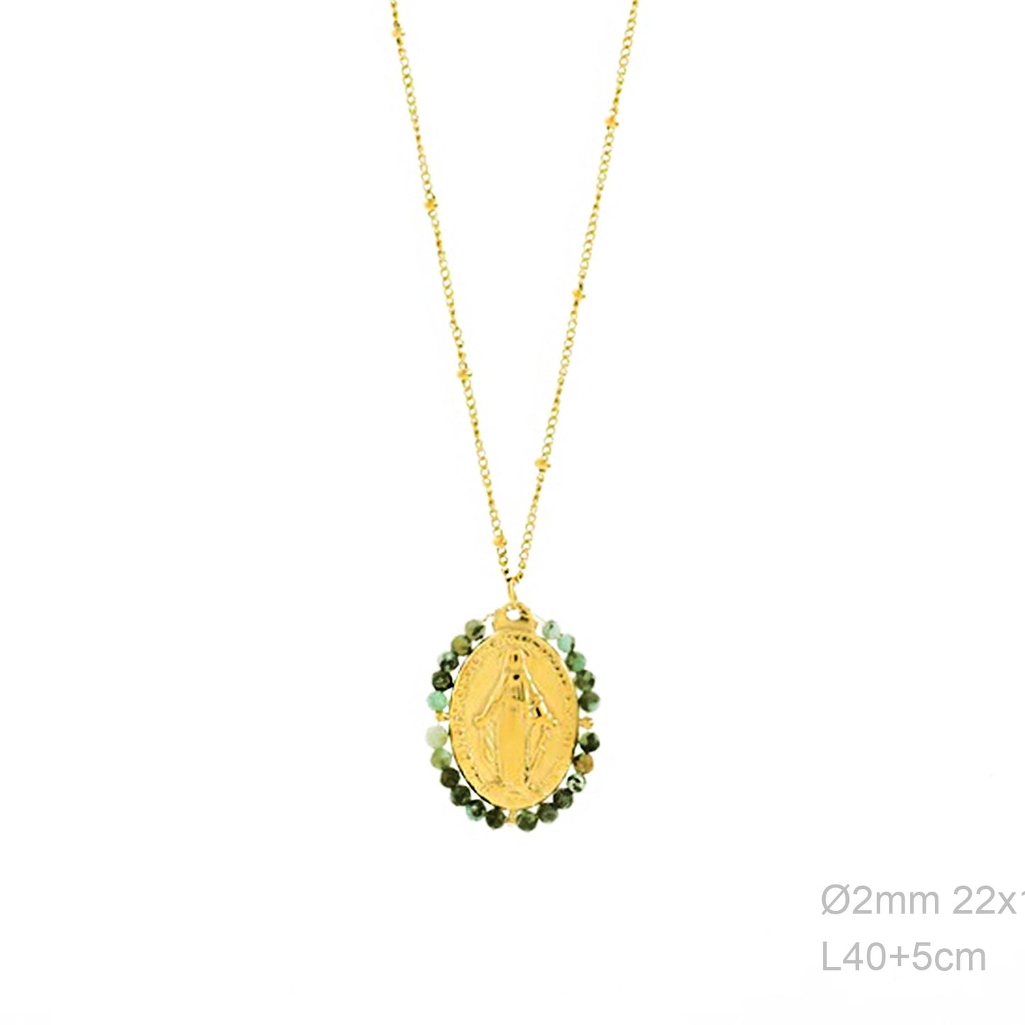 Gargantilla Milagrosa Verde ACERO