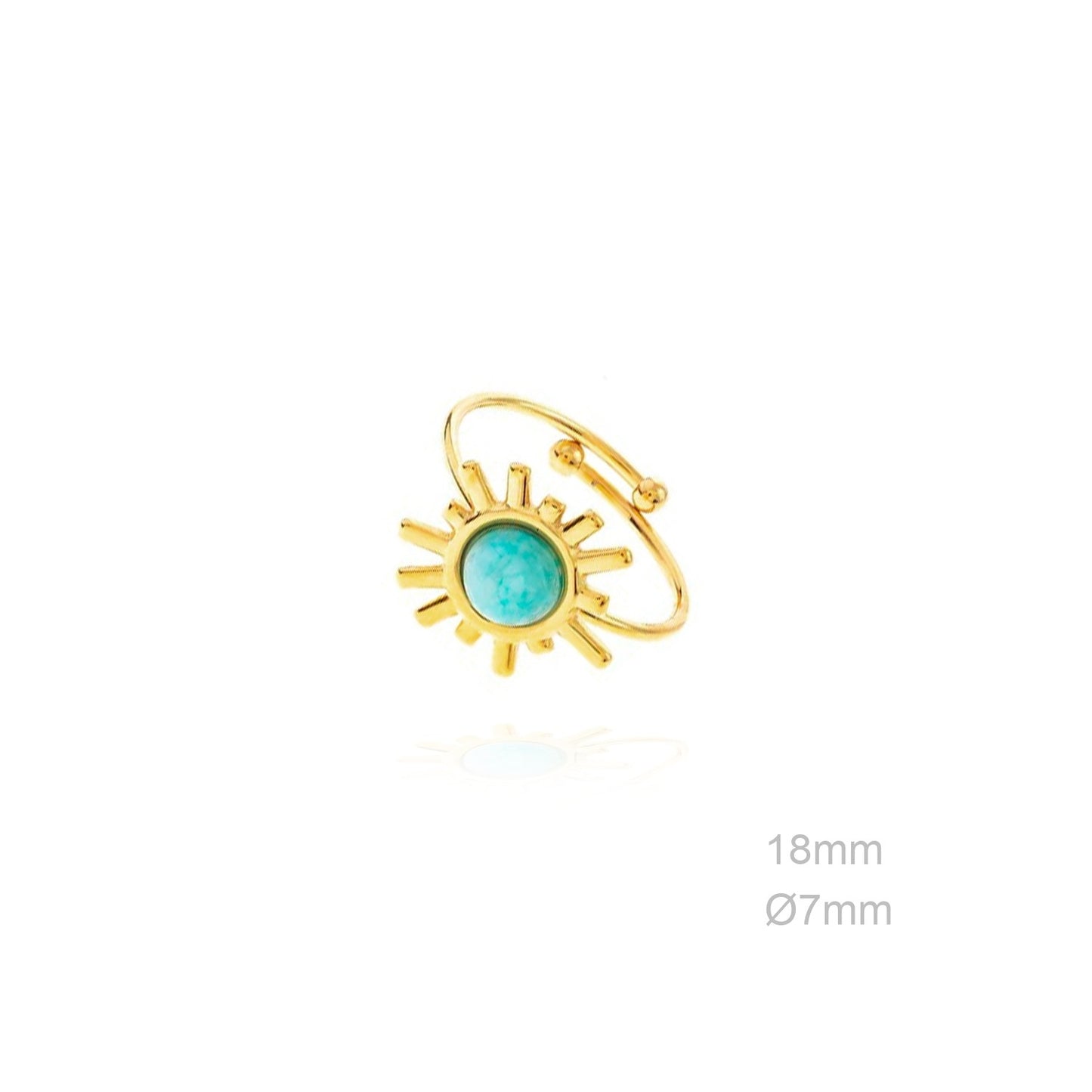 Anillo Turquesa Sol ACERO