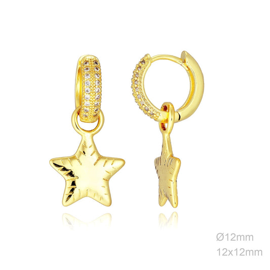 Pendientes Latón Chapado en Oro