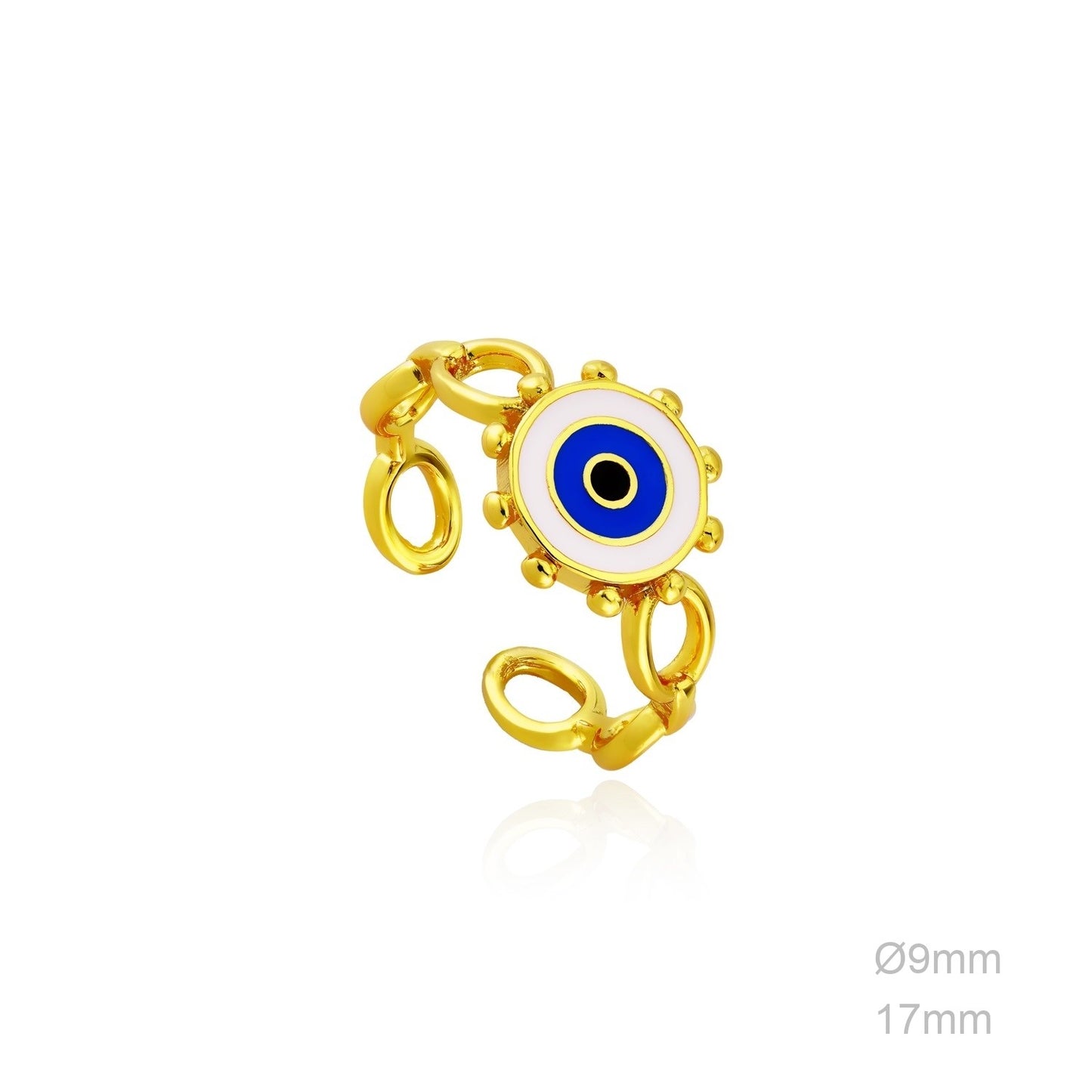 Anillo Latón Chapado en Oro Ajustable