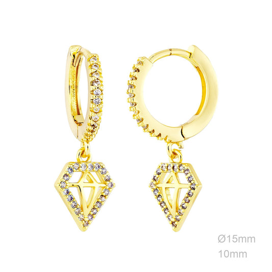 Pendientes Latón Chapado en Oro