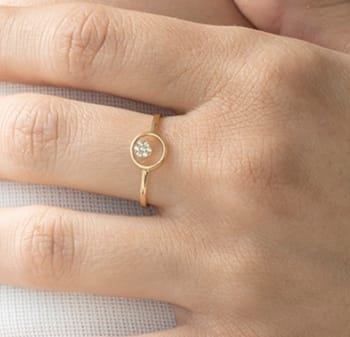 Anillo Circonitas en Oro de 18 Ktes.