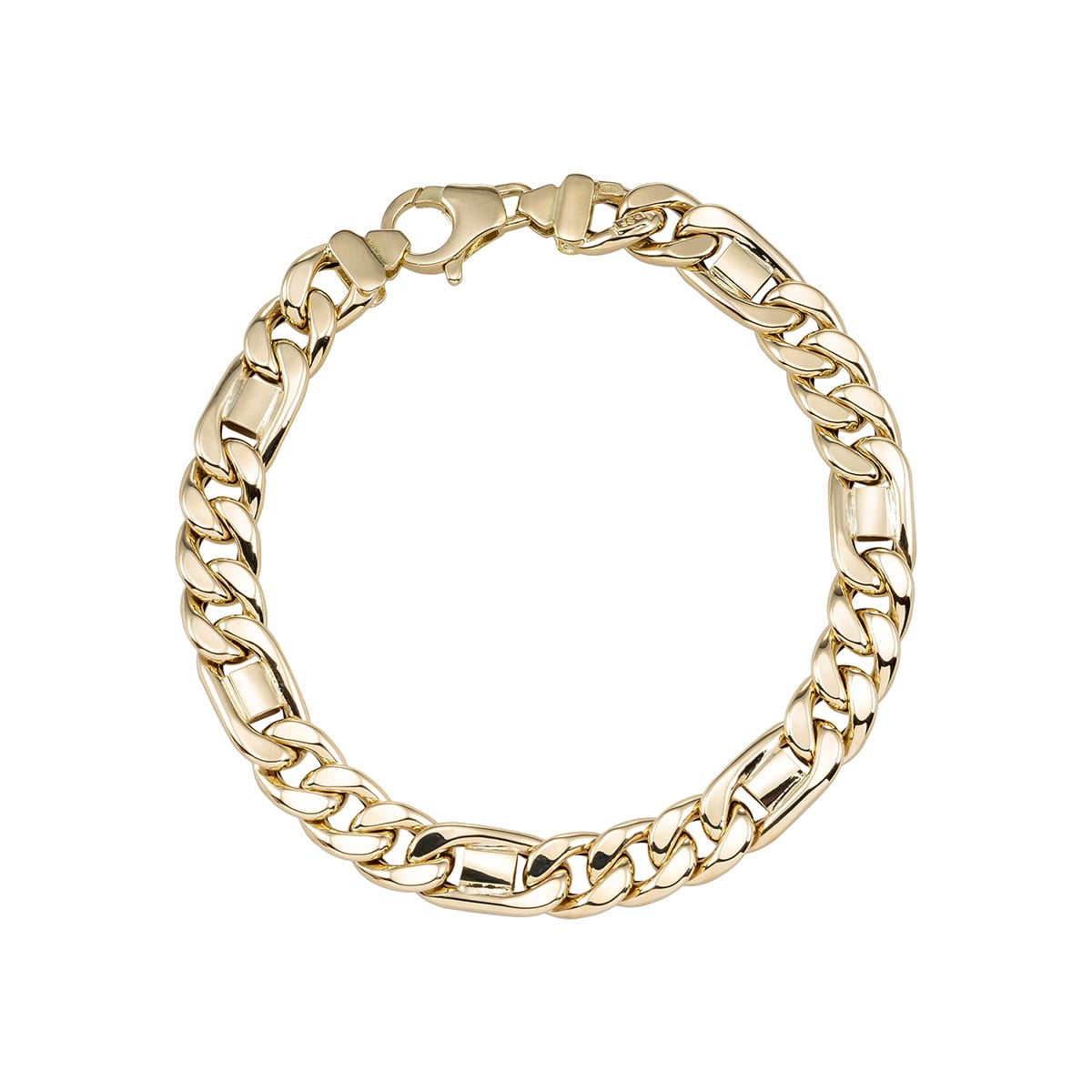 Pulsera Hombre Eslabones Lisos en Oro de 18 Ktes.