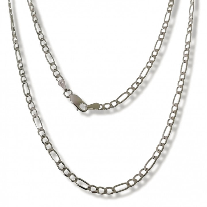 Cadena Alternada 40 cm. en Plata de Ley