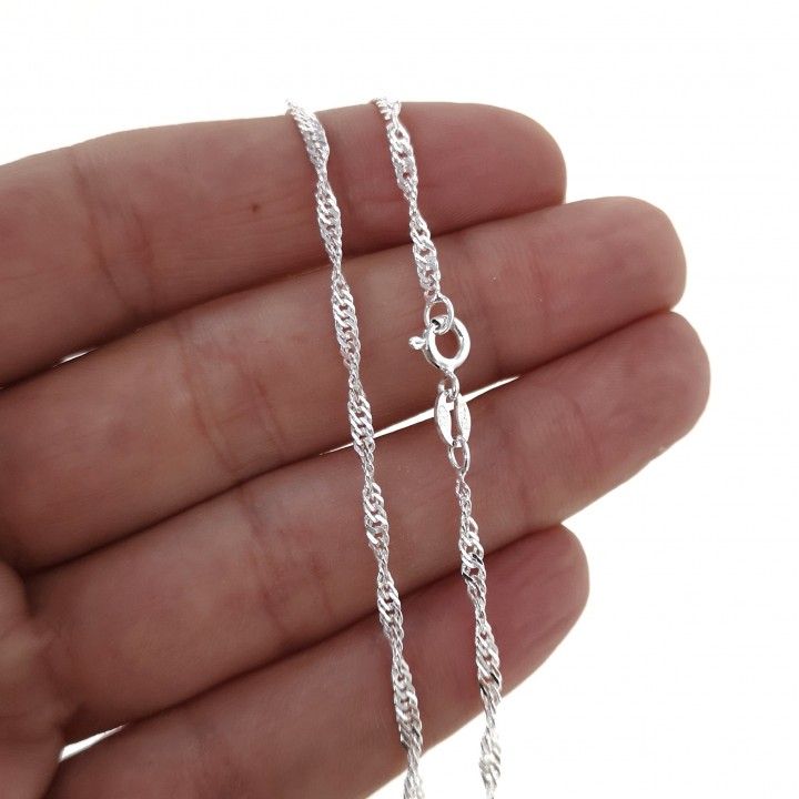 Cadena Singapur 50 cm en Plata de Ley