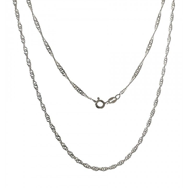 Cadena Singapur 50 cm en Plata de Ley