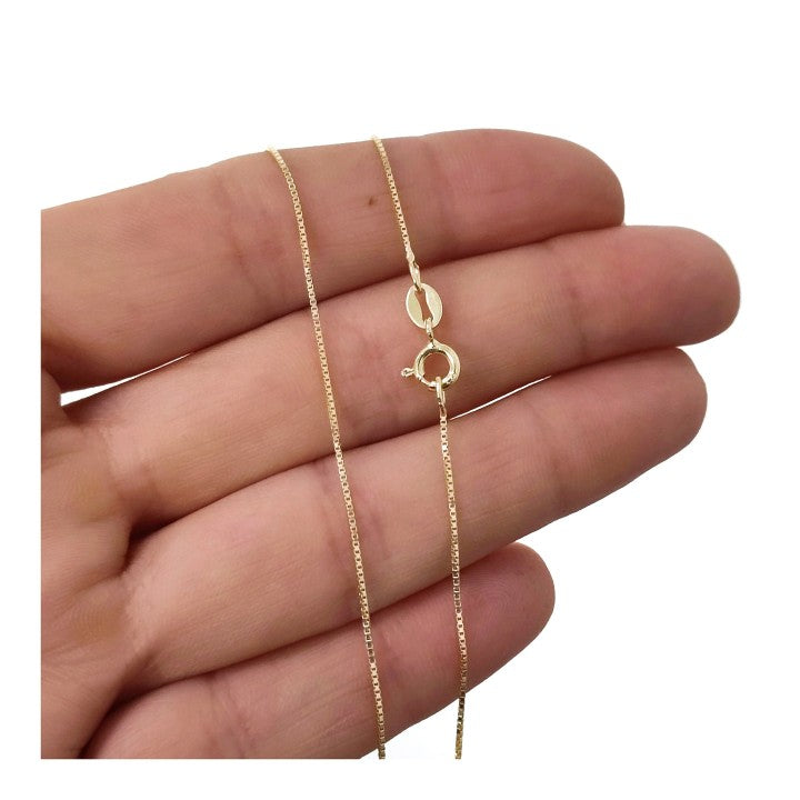 Cadena Veneciana 50 cm en Plata de Ley Chapada en Oro