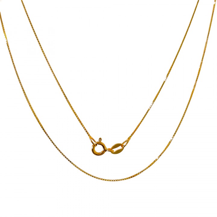 Cadena Veneciana 50 cm en Plata de Ley Chapada en Oro