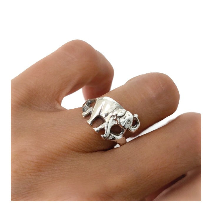 Anillo Elefantes en Plata de Ley