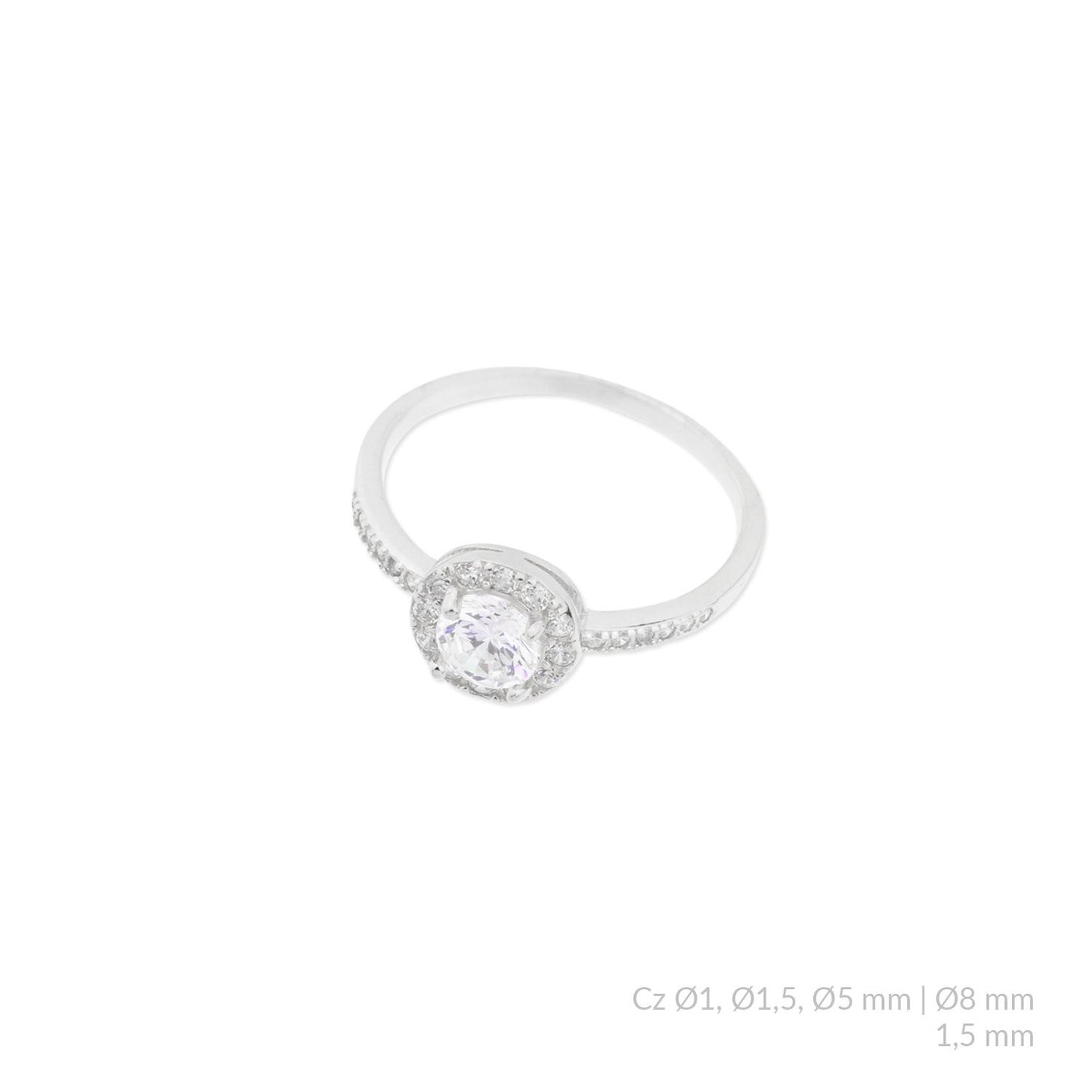 Anillo de Plata de Ley con circonitas