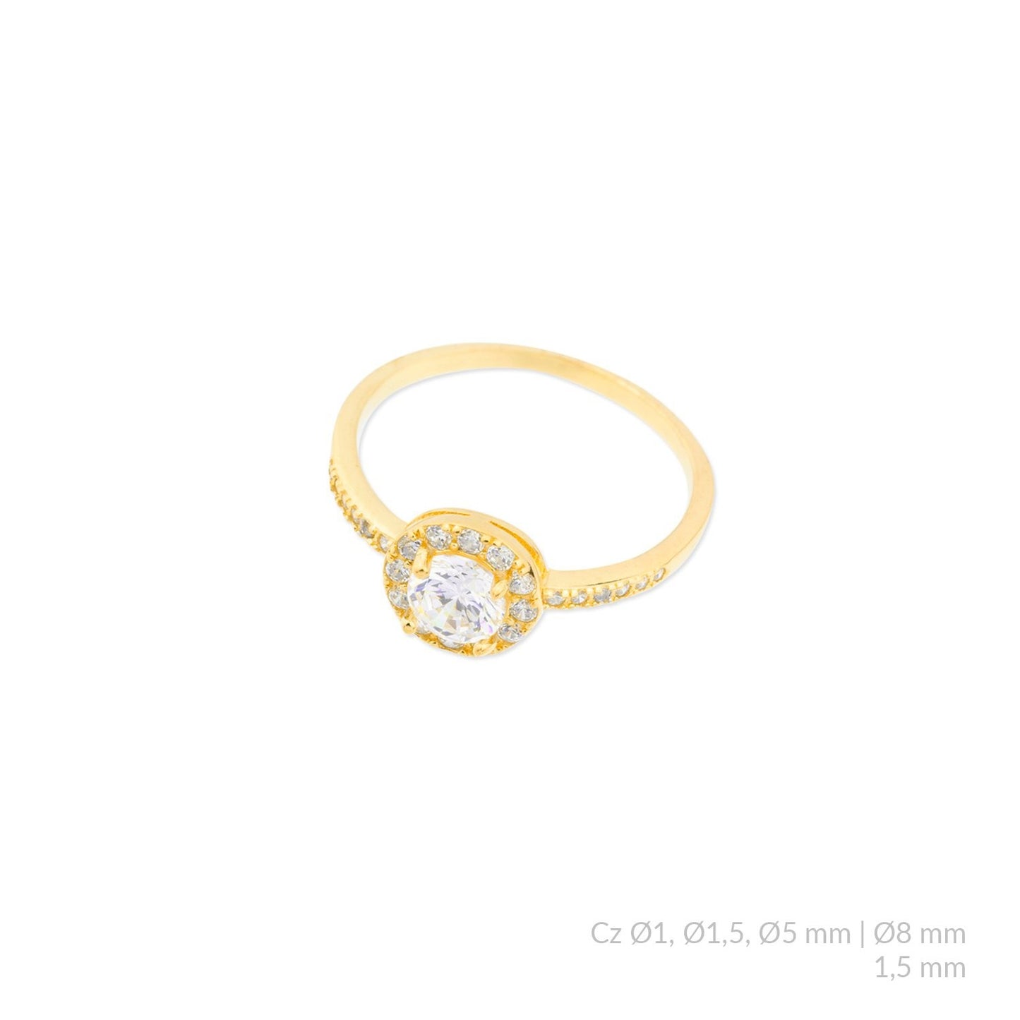Anillo de Plata de Ley con circonitas