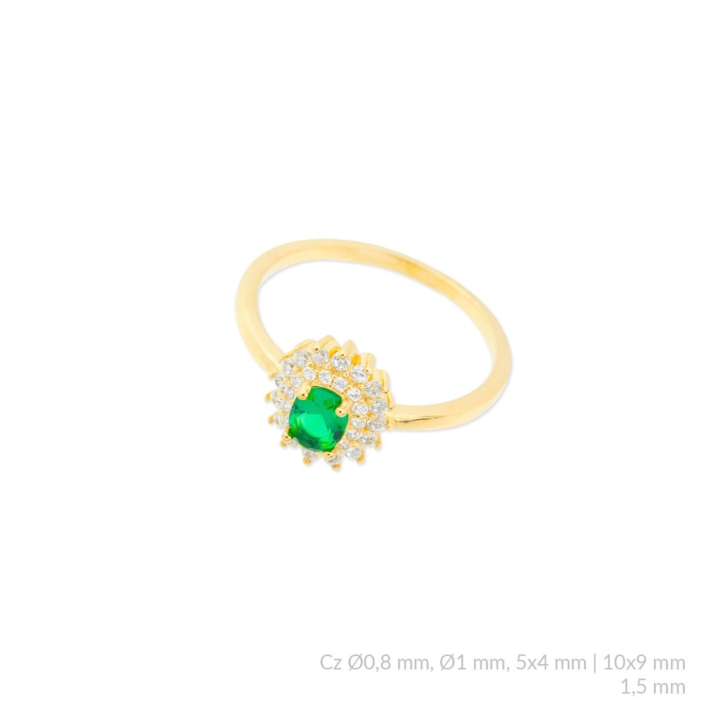 Anillo de Plata de Ley con circonitas