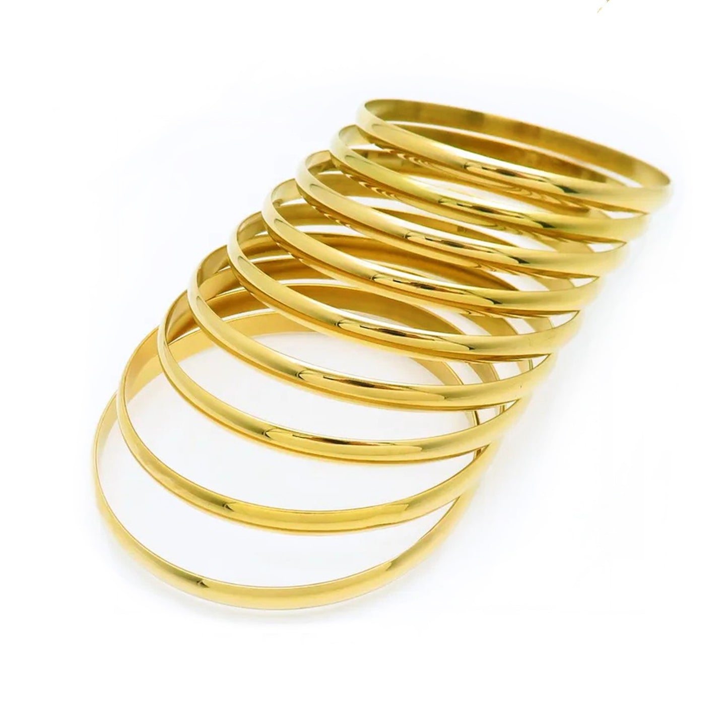 Brazalete 9 Aros Lisos Chapado 4mm ACERO