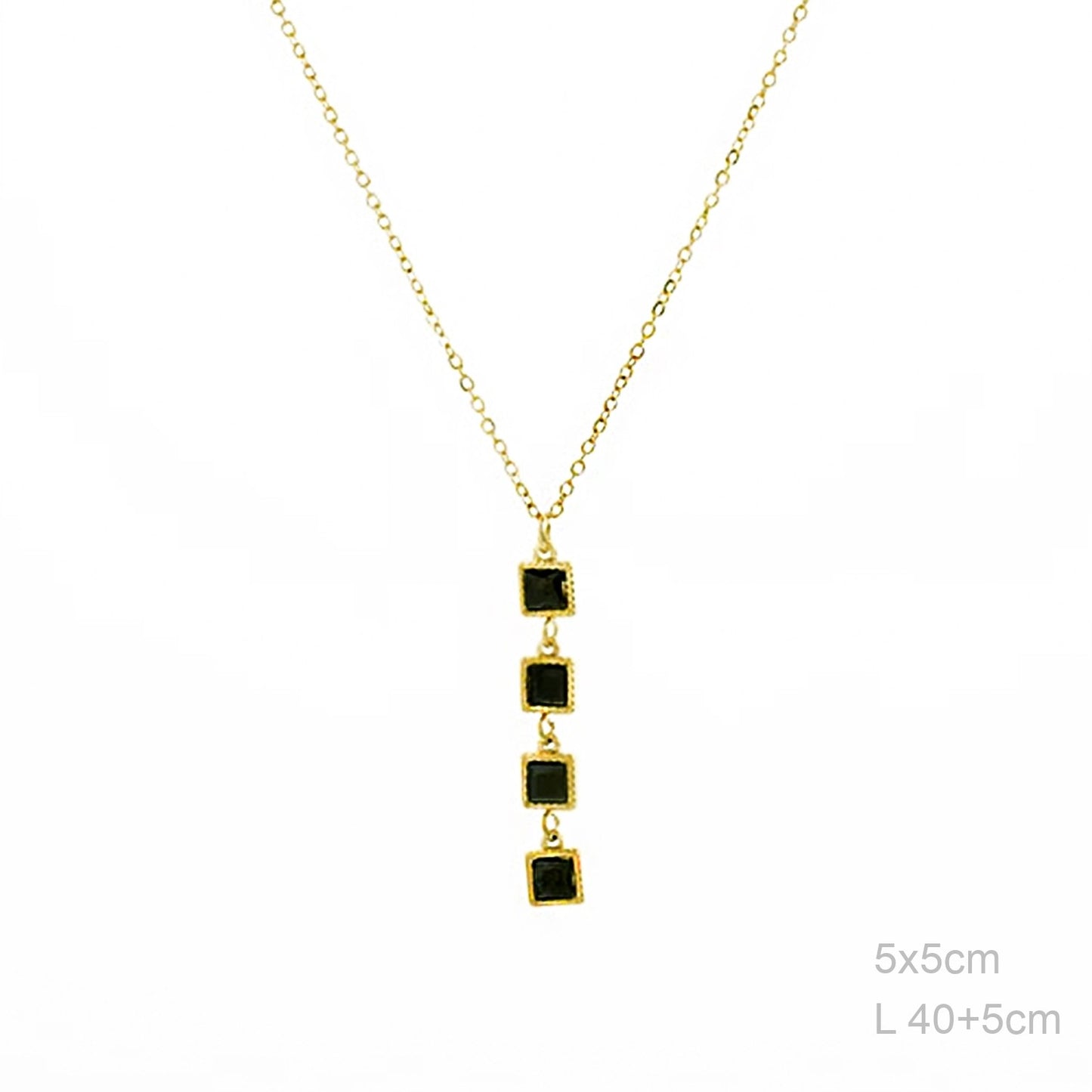 Gargantilla 4 Piedras Negras Cierre ACERO