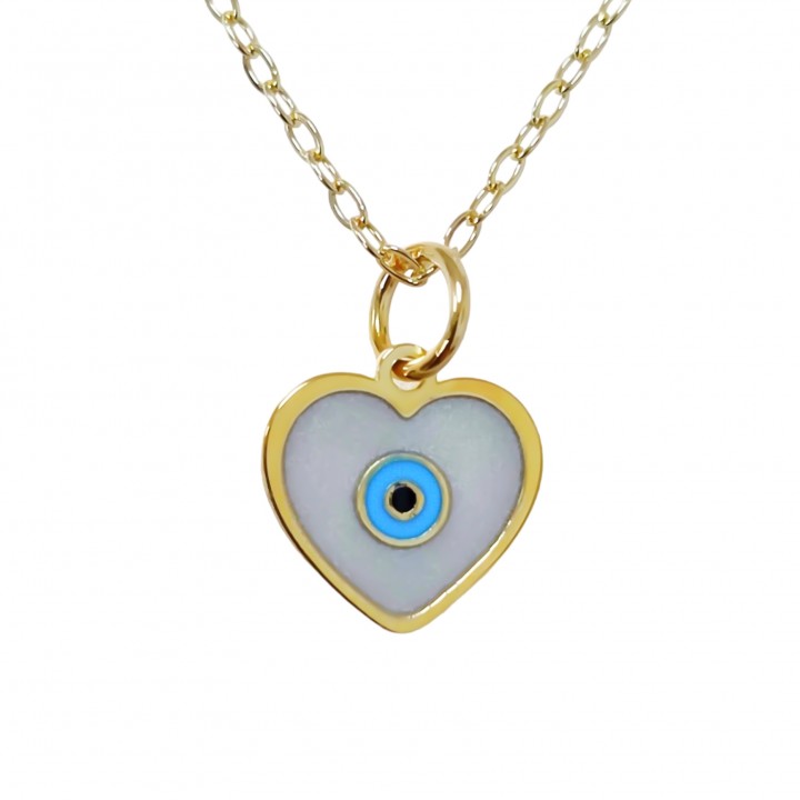 Gargantilla Chapada Corazón Ojo Turco