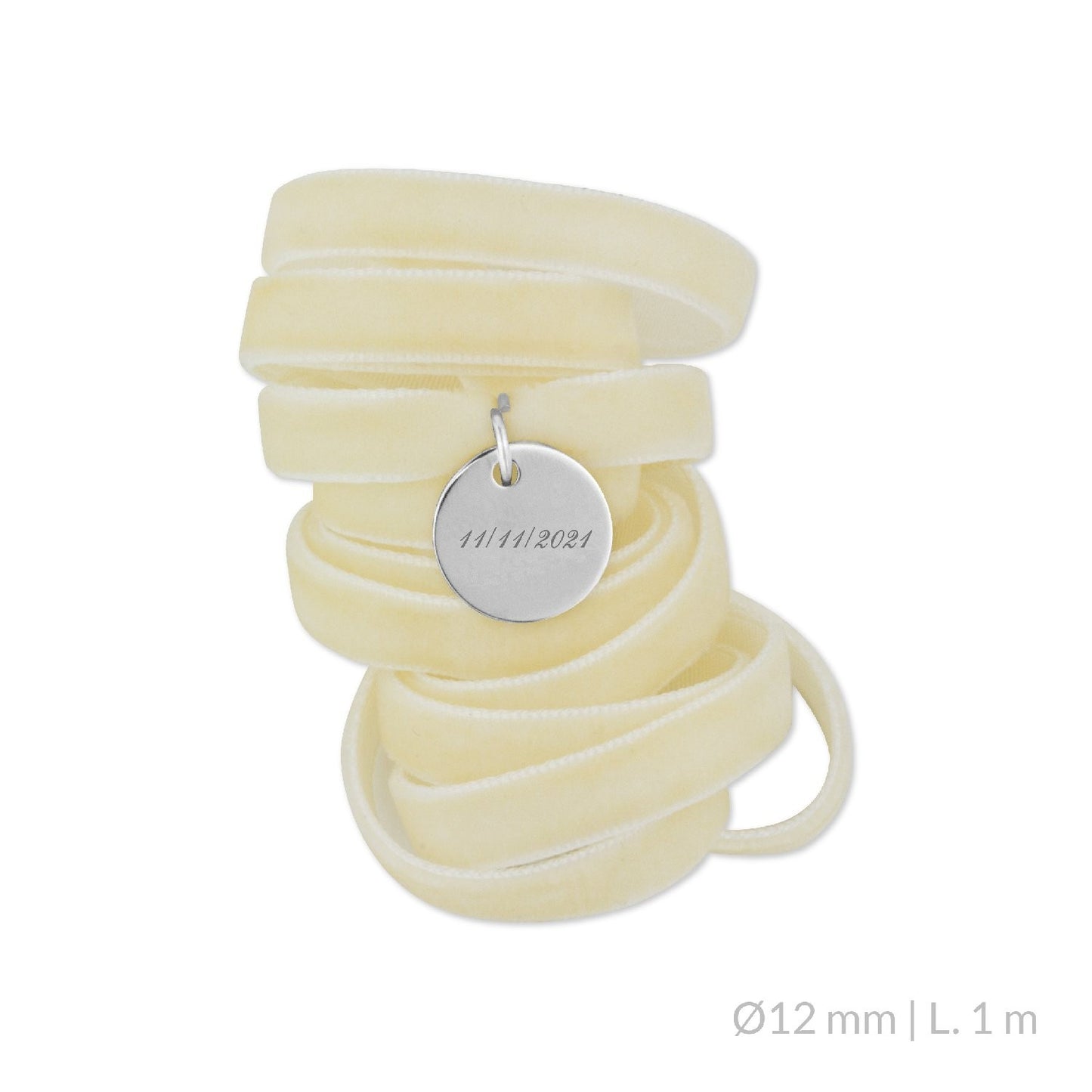Medalla Ramo de Novia Plata/Chapado en Oro Terciopelo Beige | Ø 12 mm Ø15 mm Ø18 mm
