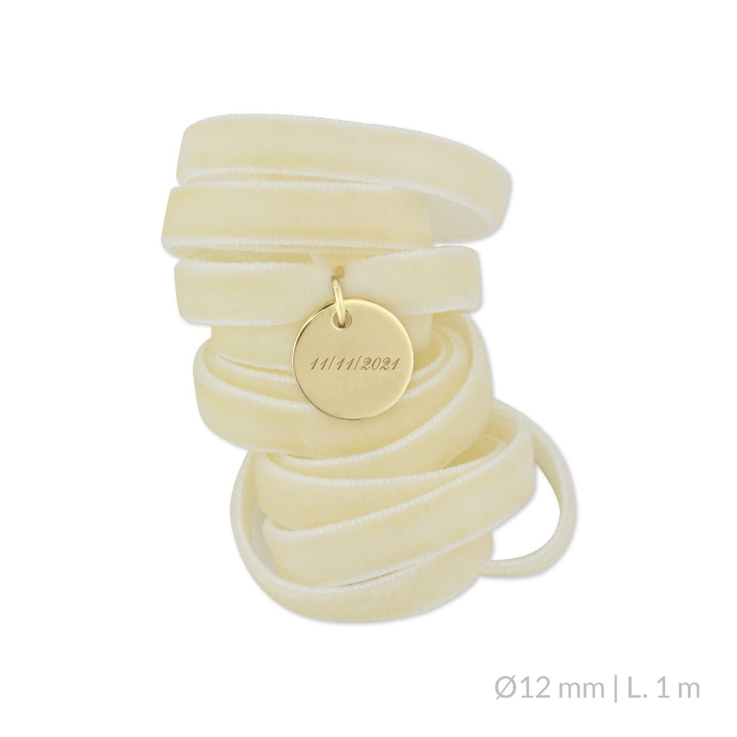 Medalla Ramo de Novia Plata/Chapado en Oro Terciopelo Beige | Ø 12 mm Ø15 mm Ø18 mm
