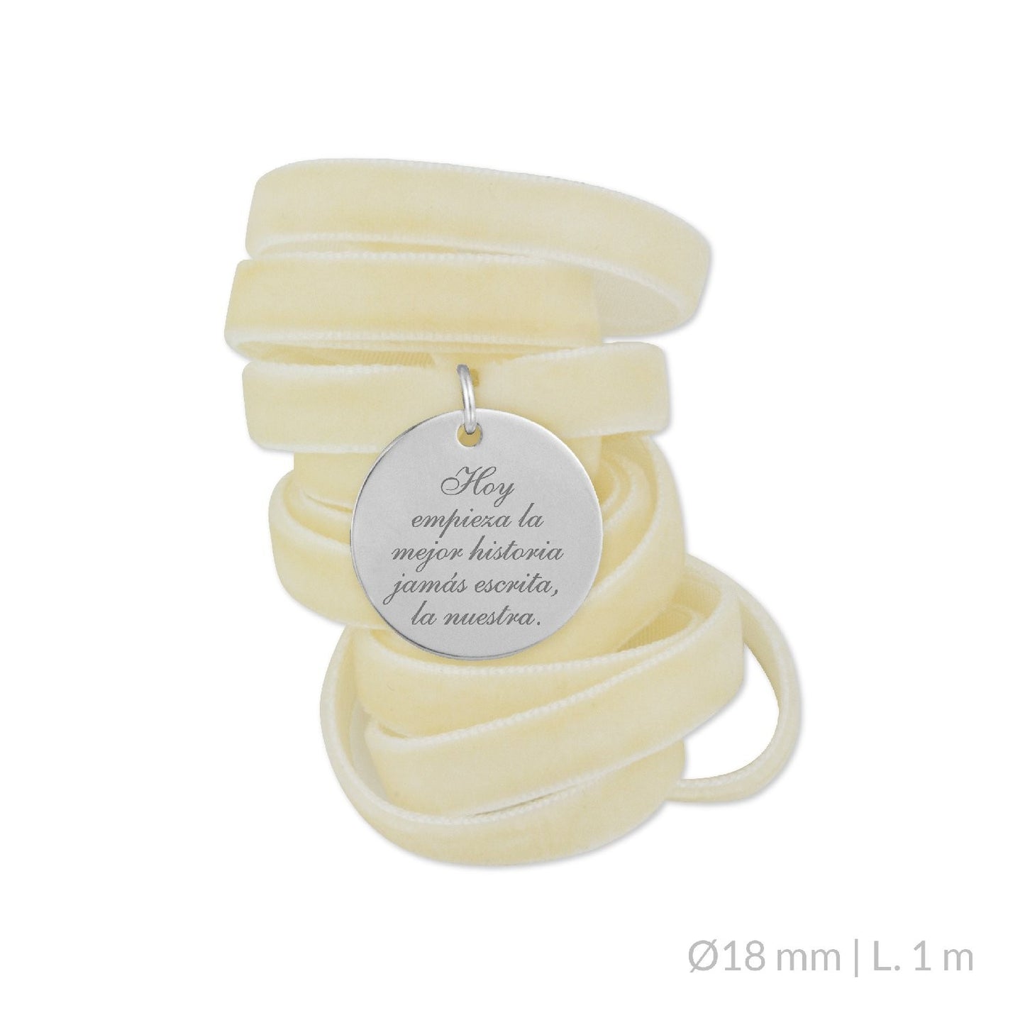 Medalla Ramo de Novia Plata/Chapado en Oro Terciopelo Beige | Ø 12 mm Ø15 mm Ø18 mm
