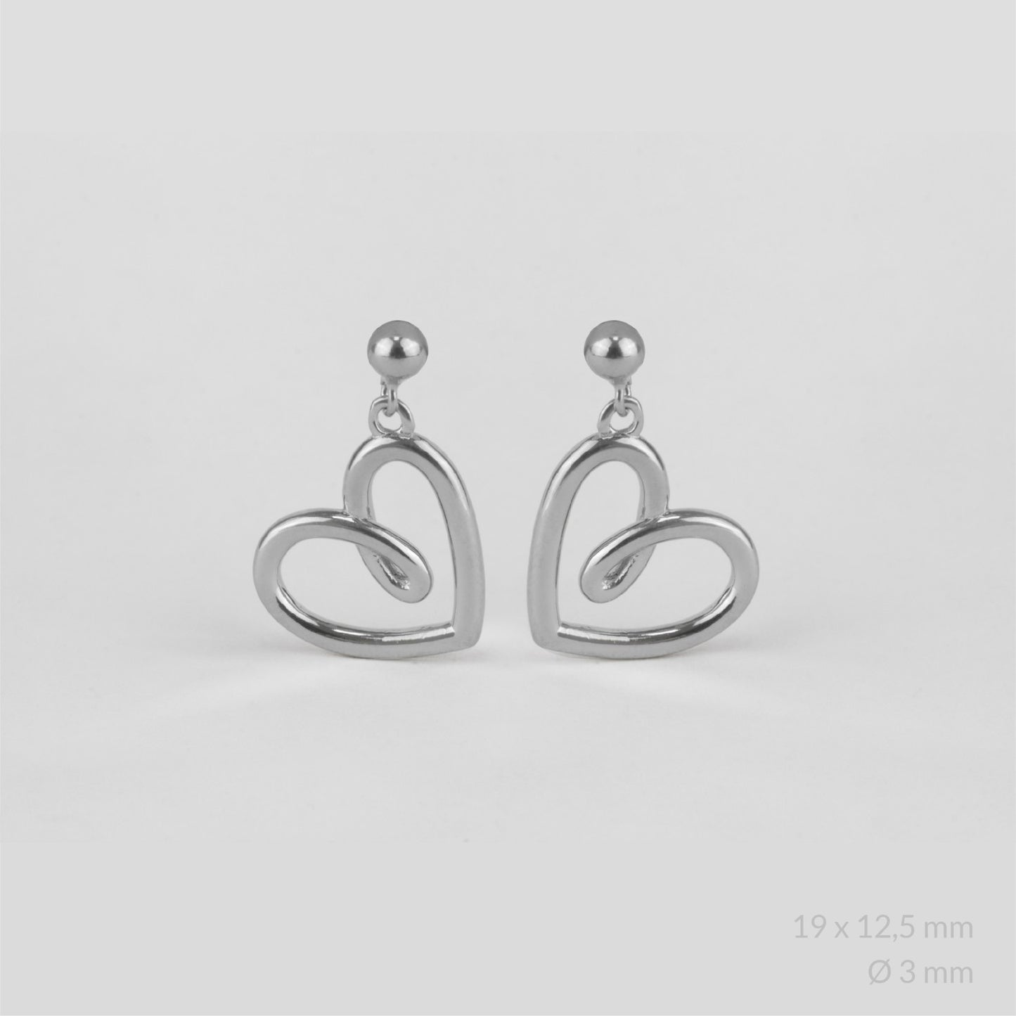 Pendientes Corazón en Plata de Ley