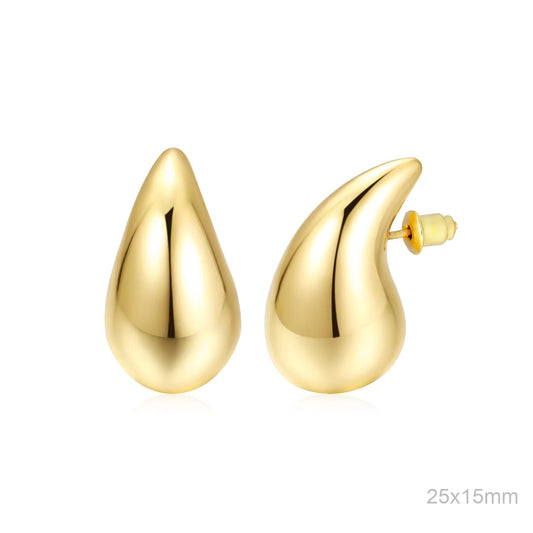 Pendientes Latón Chapado en Oro Mediano