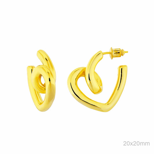 Pendientes Corazón Latón Chapado en Oro