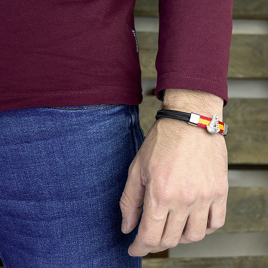 Pulsera de Acero Virgen del Rocío Trenza ESPAÑA
