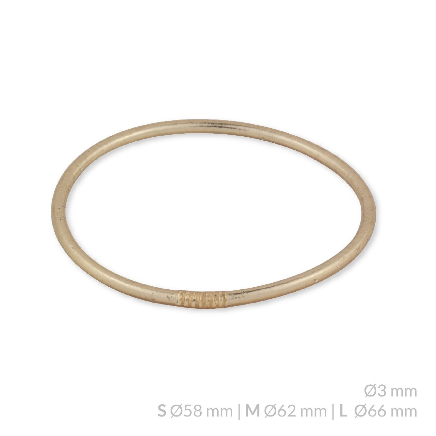 Pulsera de pan de Oro | Básica Ø3 mm | Oro rosa