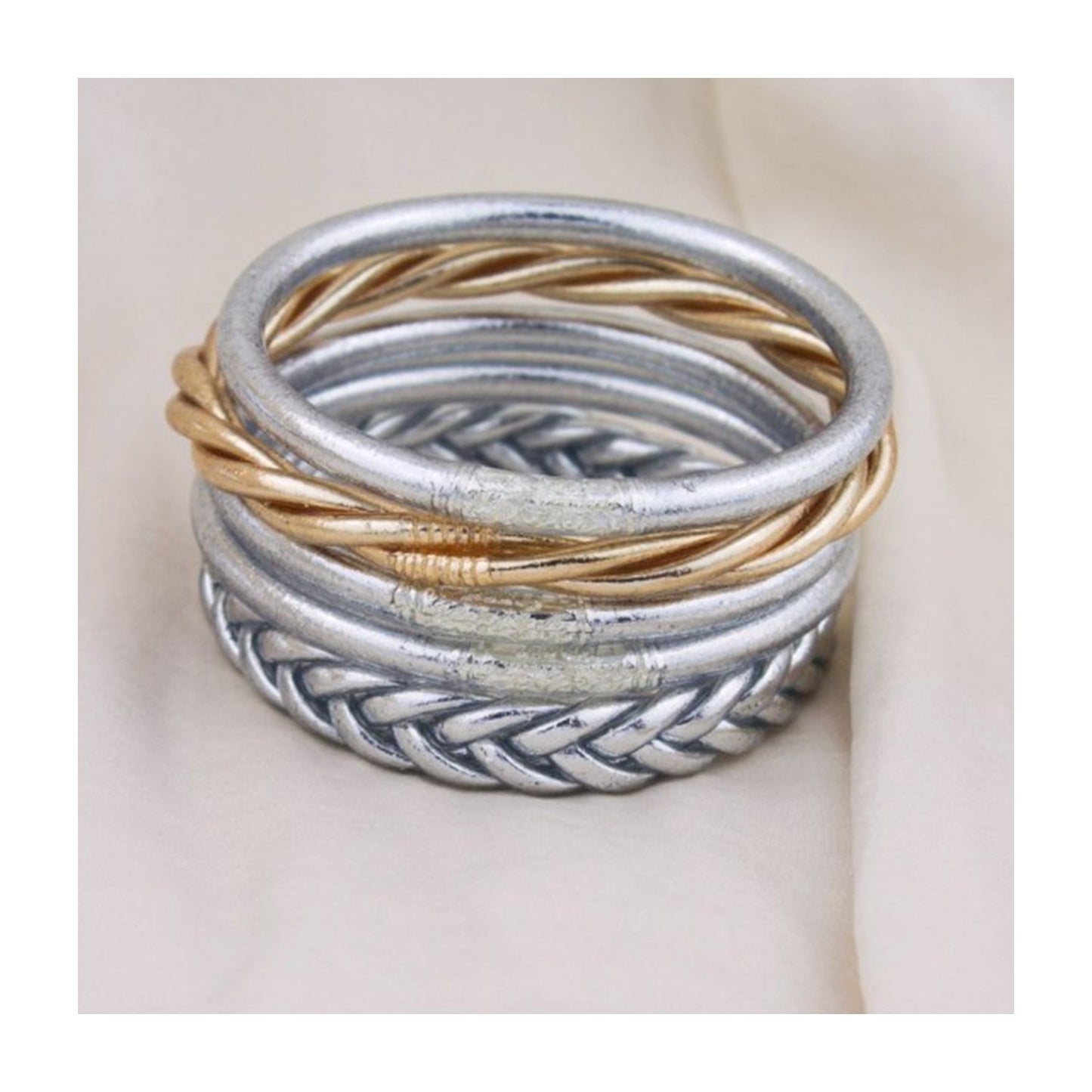Pulsera de pan de Oro | Twist Ø6 mm | Plateada
