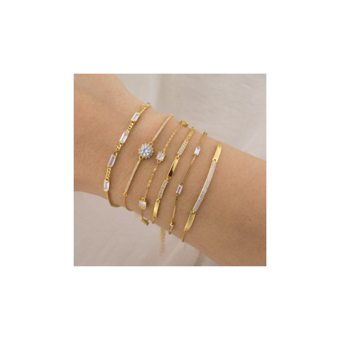 Pulsera de Plata de Ley con circonitas