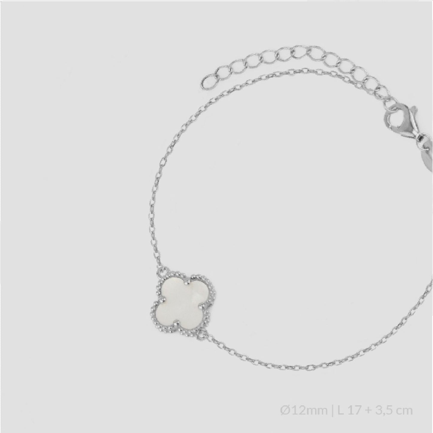 Pulsera de Plata de Ley con una flor en nácar