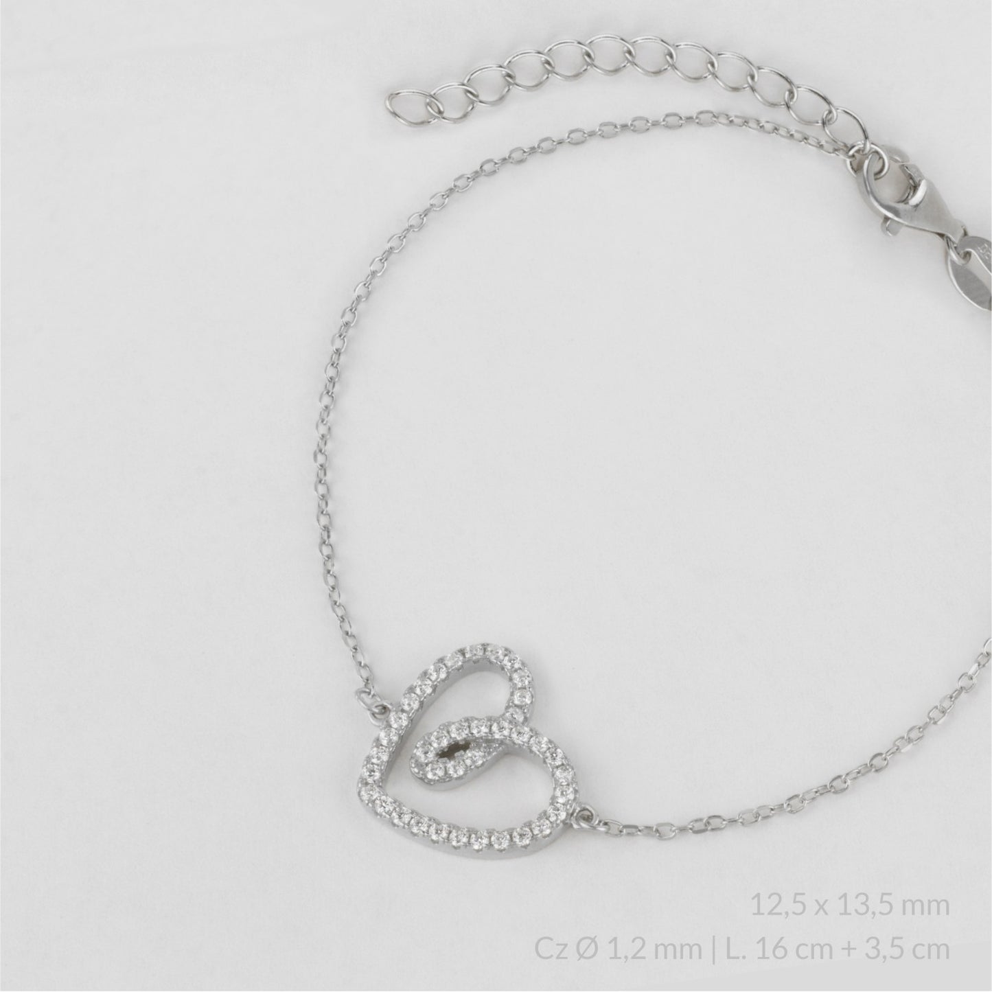 Pulsera Corazón en Plata de Ley