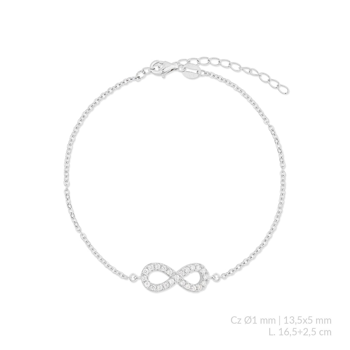 Pulsera Infinity de Plata de Ley