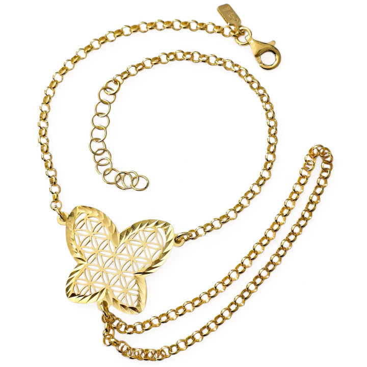 Pulsera Dedo Mariposa Plata de Ley Chapada