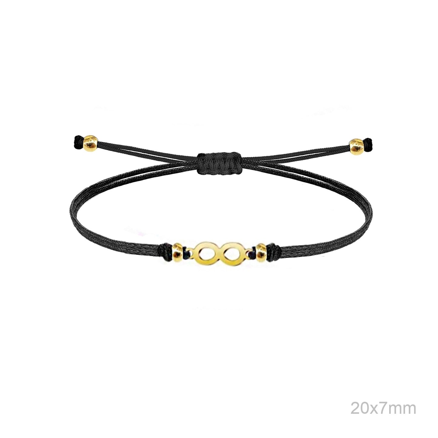 Pulsera Hilo Negro Infinito Acero