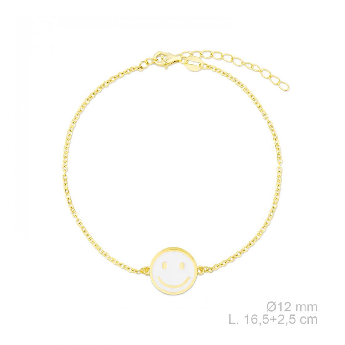 Pulsera Smiley Chapada en Oro