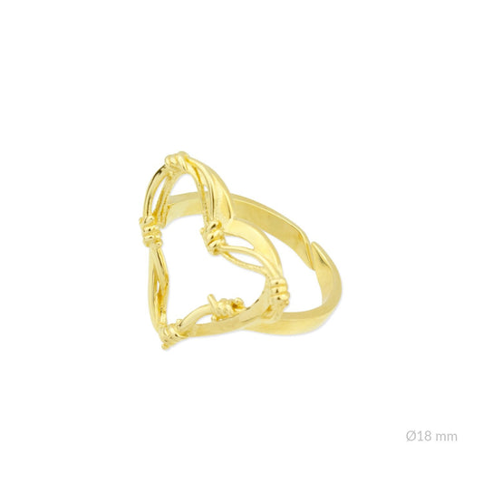 Anillo Corazón Bichota Espinado Chapado en Oro