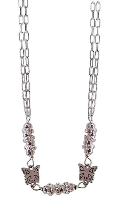 Tobillera Doble Cadena Mariposas