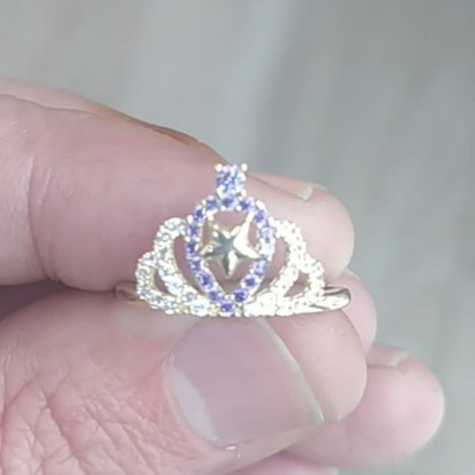 Anillo Corona Amatista en Oro 18 Ktes.