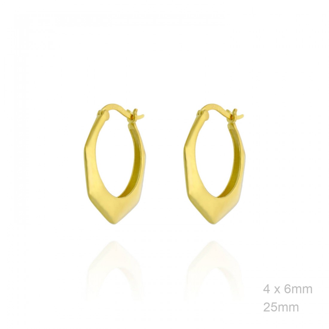 Pendientes Aro Dorado Hexágono