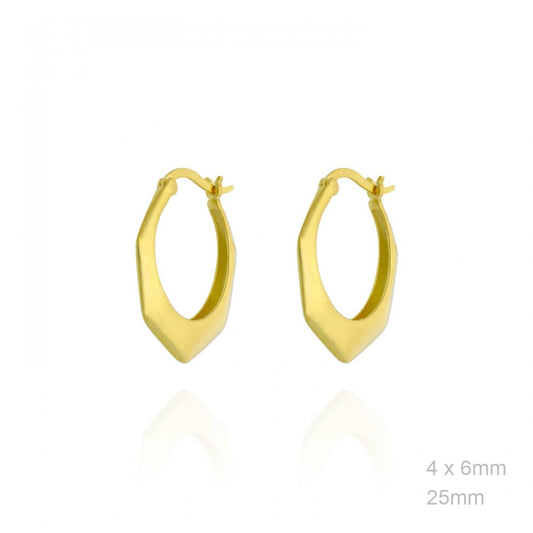 Pendientes Aro Dorado Hexágono