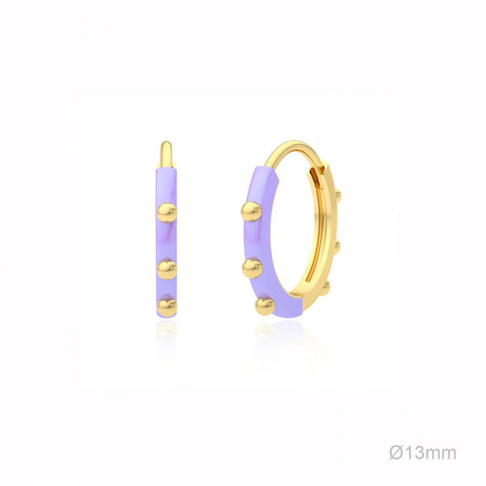 Pendientes Aro Bolitas Esmalte