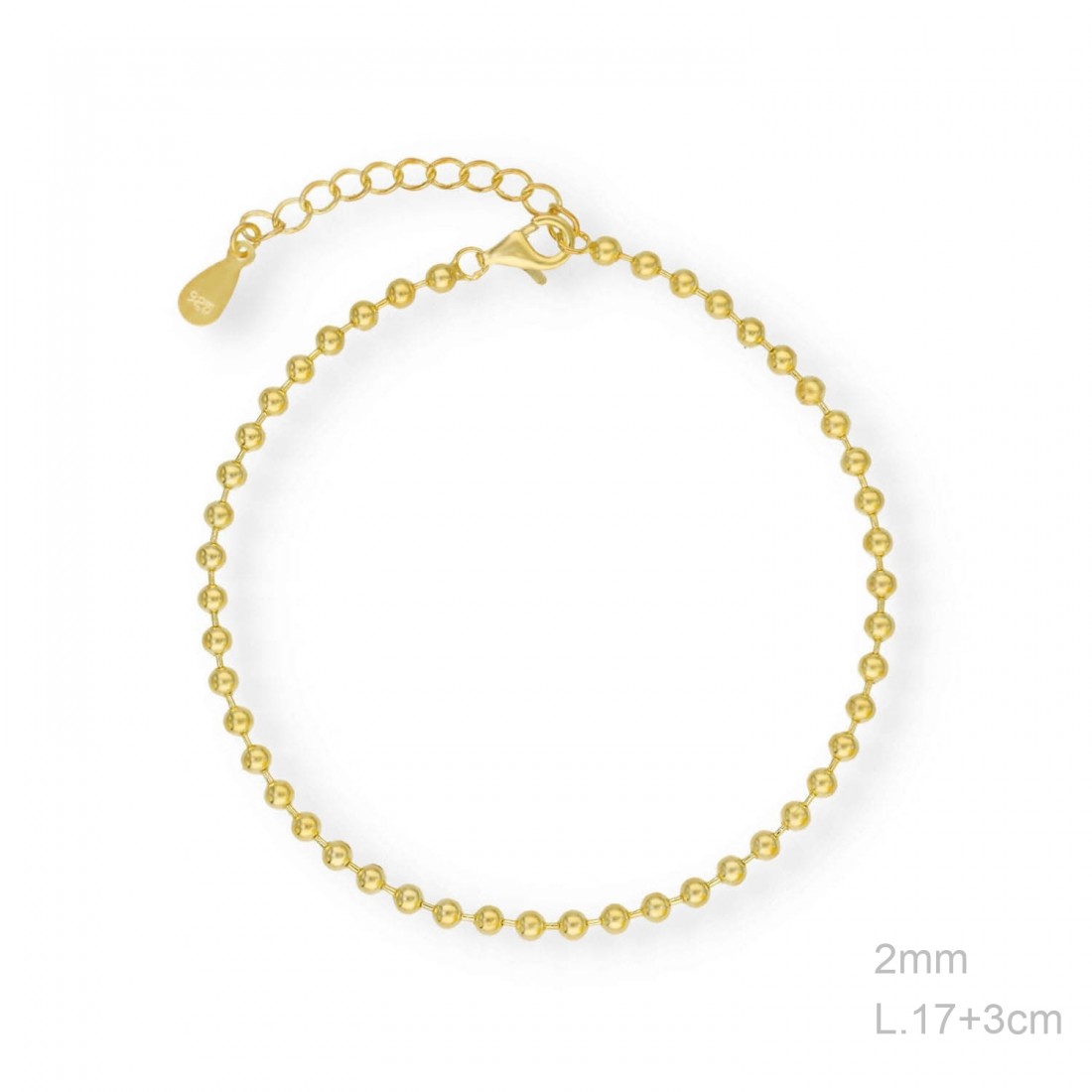 Pulsera Bolitas Dorada Lisa