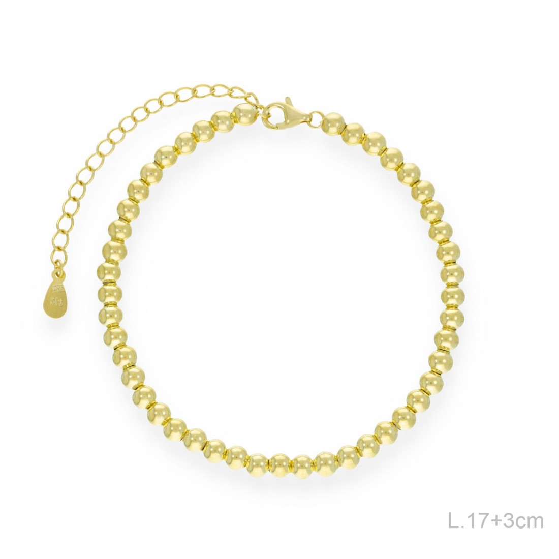 Pulsera Dorada Bolas 4mm
