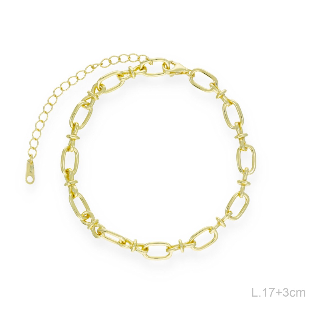 Pulsera Dorada Eslabones Lisos
